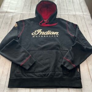 Genuine Indian Motorcycle Applique Headdress Hoodie Sz L